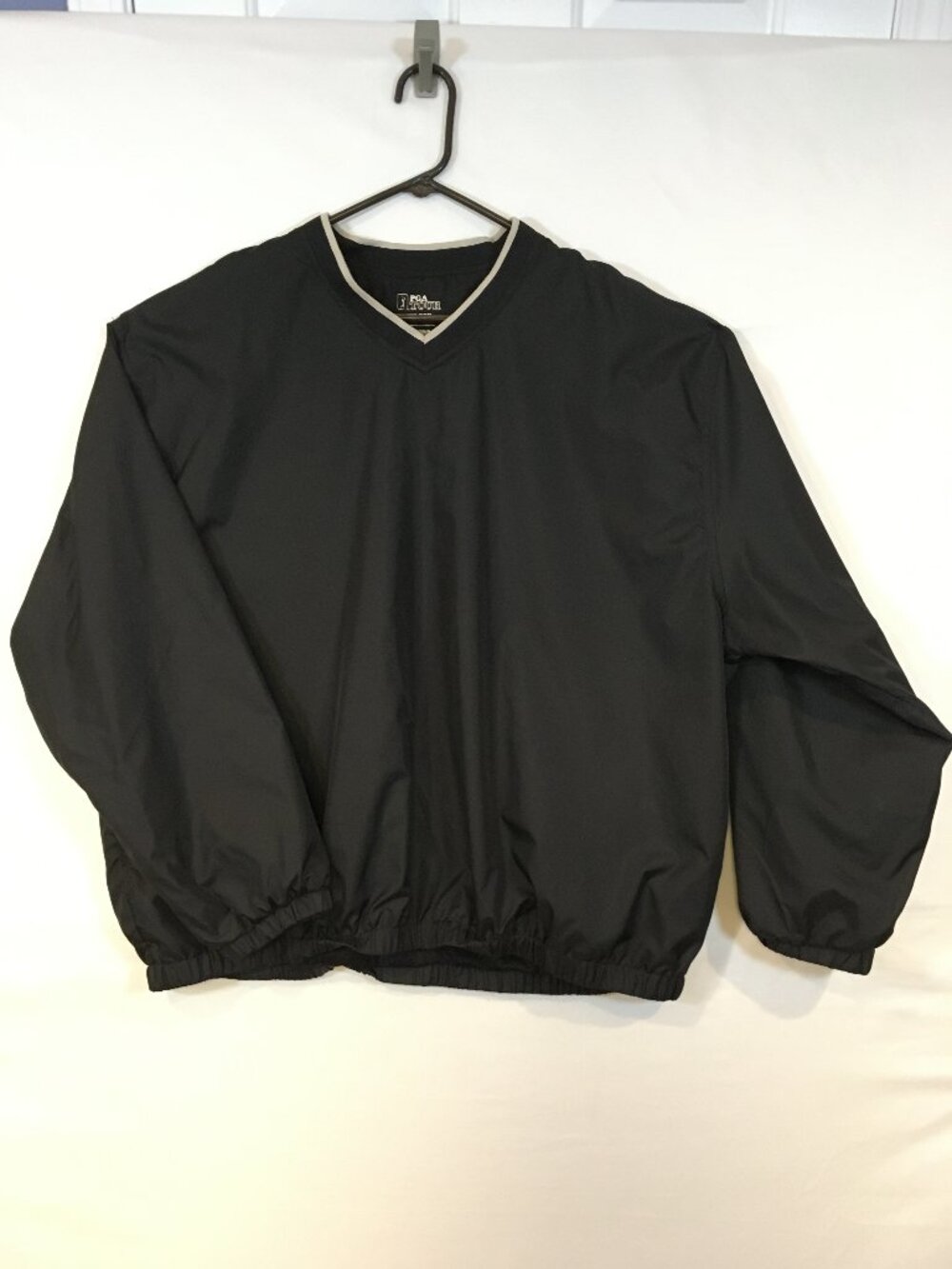 PGA Tour 2X Pullover for Golf Wind Rain Cool Weather V-Neck Long Sleeve Black